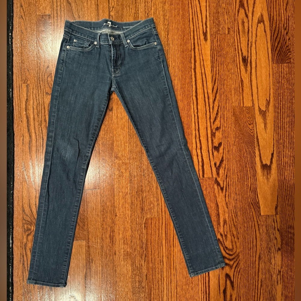 7 For All Mankind Skinny Jeans - Dark Blue Wash